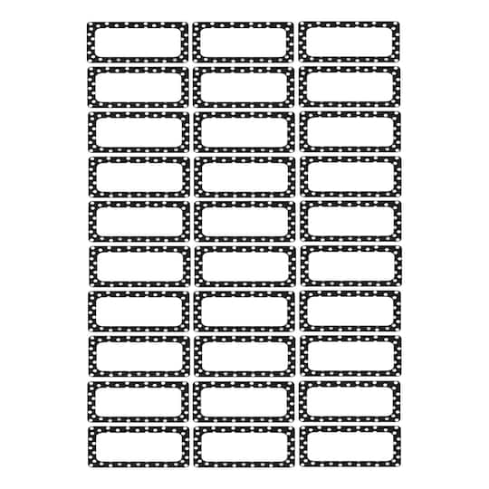Ashley Productions Black & White Dots Small Magnetic Nameplates, 3 Packs